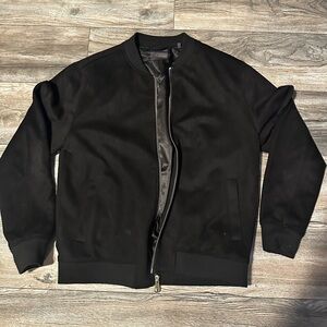 Marconi Men's Faux Suede Bomber Jacket Coat- Size large Old Money Quiet Luxury